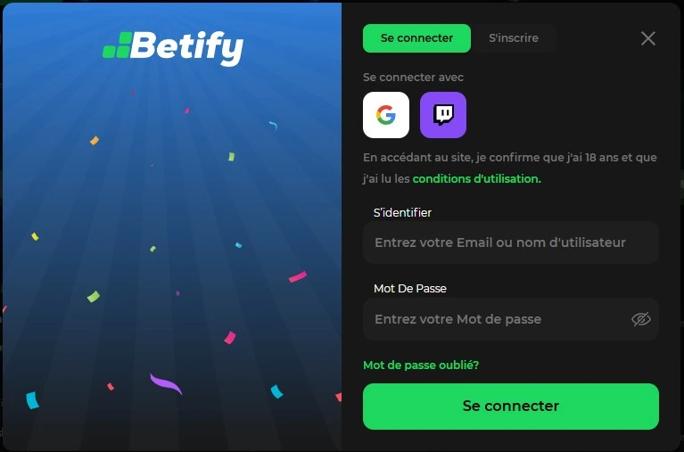 Comment se connecter à votre compte Betify